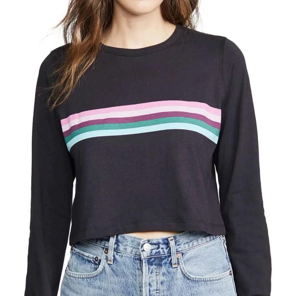NWT Spiritual Gangster Fiona Long Sleeve Rainbow Vintage Tee XS